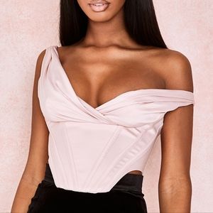 Giuseppina Blush satin corset